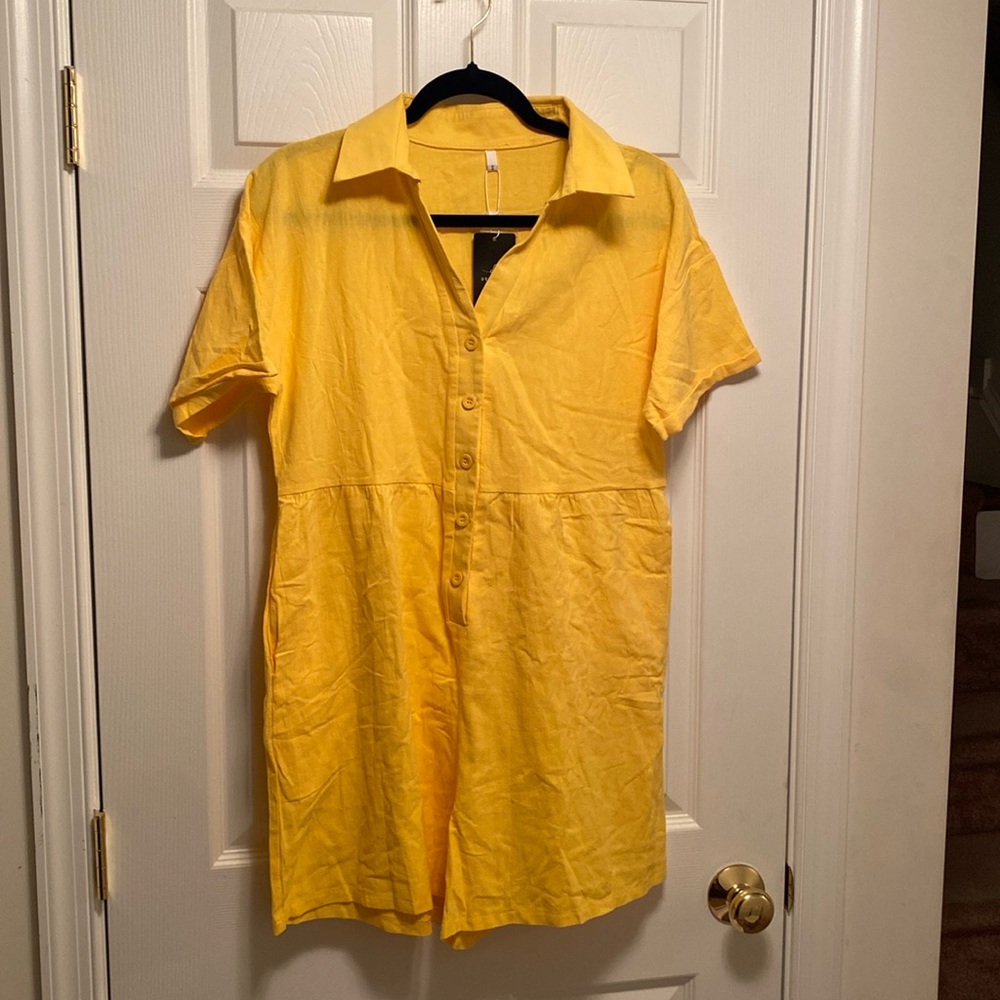 Brand New Deep Self Yellow Romper…size S